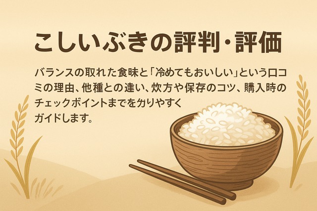 Koshihibiki rice review graphic
